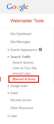 Google Webmaster Tools - Manual Action